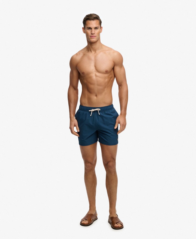 Seer Sucker 15-inch Swim Shorts - Atlantic Navy Blue