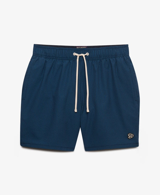 Seer Sucker 15-inch Swim Shorts - Atlantic Navy Blue