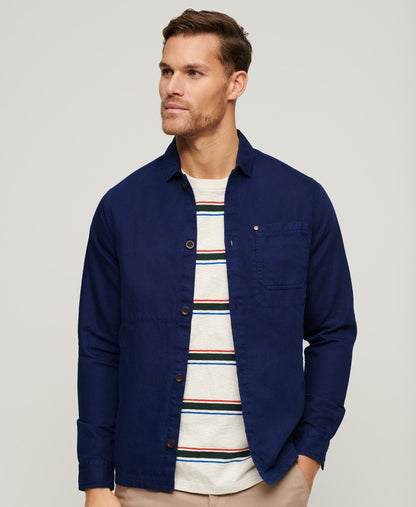 MERCHANT LINEN BLEND OVERSHIRT