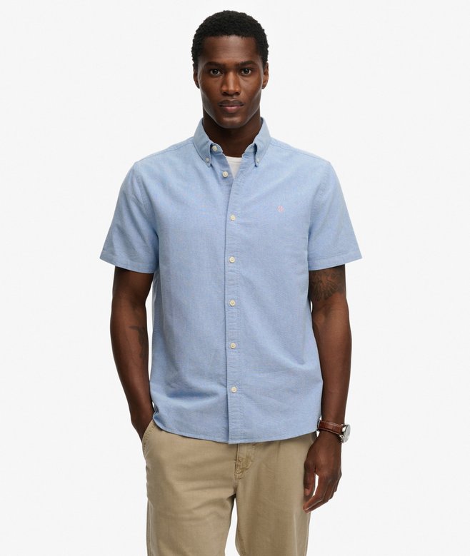 Preppy Oxford Short Sleeve Shirt - Sky Blue
