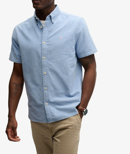 Preppy Oxford Short Sleeve Shirt - Sky Blue