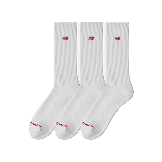 New Balance Patch Logo Crew Sock 3-Pack White