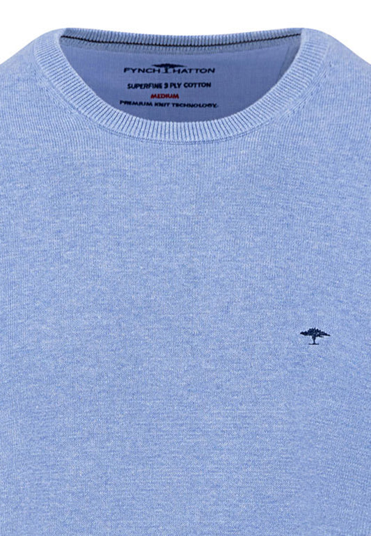 Knitwear O-Neck Superfine Jumper - Crystal Blue