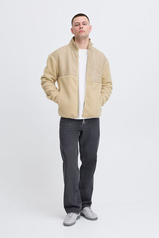 BH Evon Zipped Sherpa Jacket - Oyster Grey