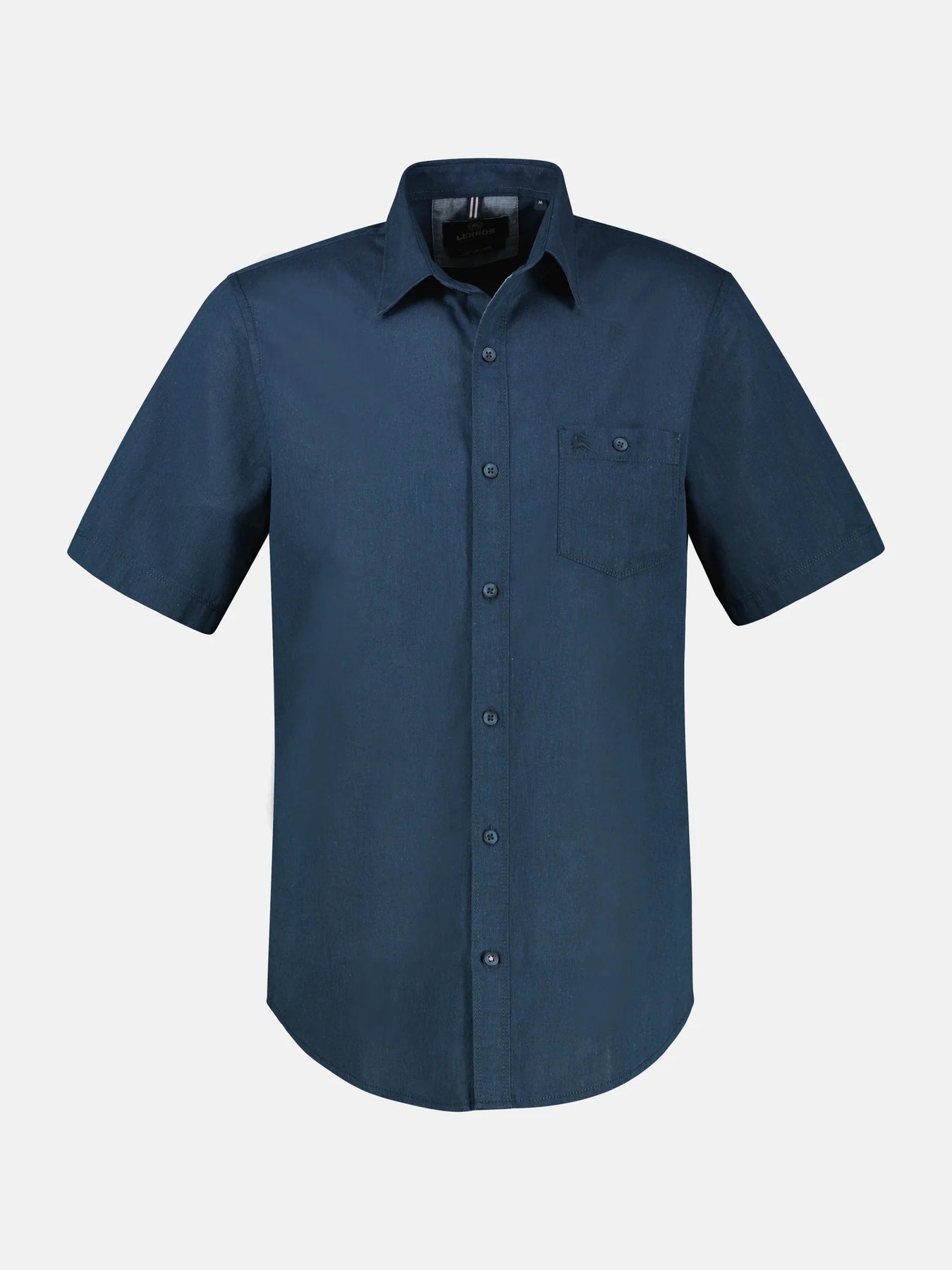 Lerros Cotton & Linen Blend SS Shirt - Classic Navy