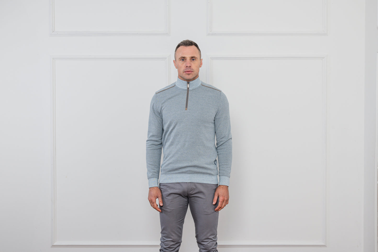 Cowper Half Zip Jumper Sky Haze