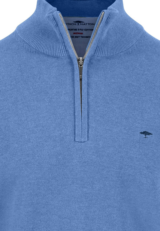 Troyer Zip Knit - Crystal Blue
