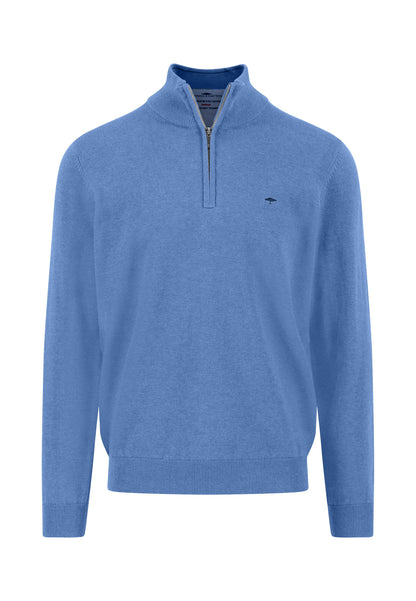 Troyer Zip Knit - Crystal Blue