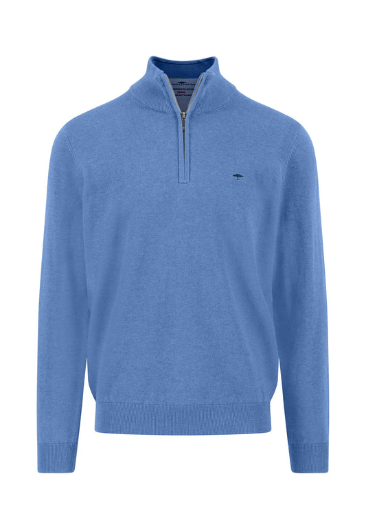 Troyer Zip Knit - Crystal Blue