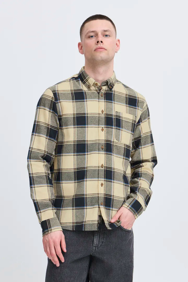 Dag Long-Sleeve Check Shirt - Navy