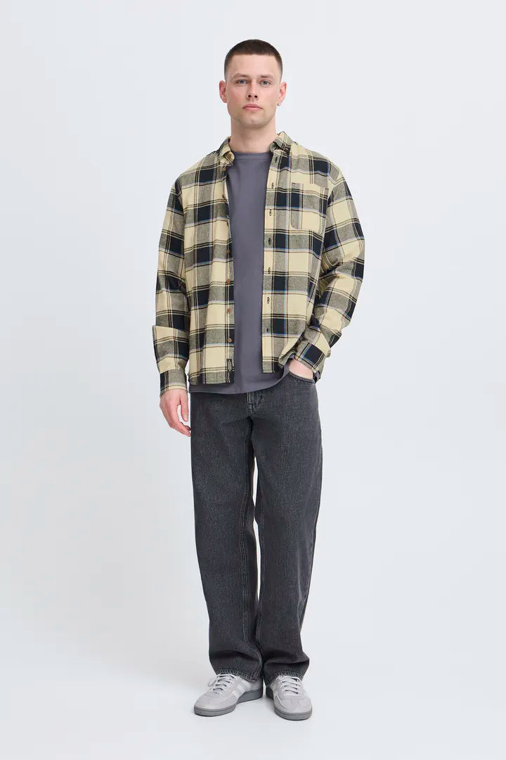 Dag Long-Sleeve Check Shirt - Navy