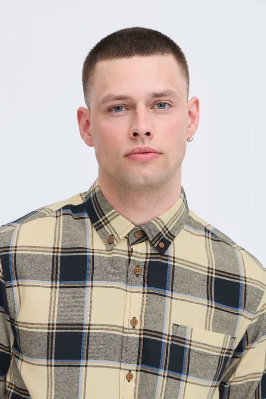 Dag Long-Sleeve Check Shirt - Navy