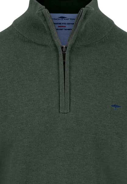 Troyer Zip Knit - Dark Ivy