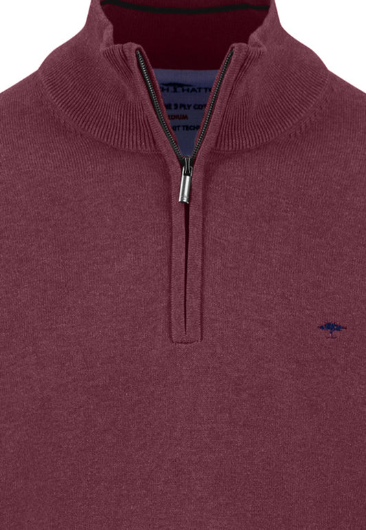 Troyer Zip Knit - Deep Merlot
