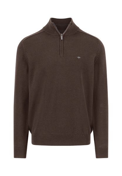 Troyer-Zip, supersoft Knit - Earth