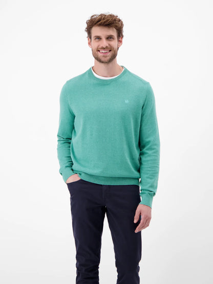 Lerros Mens Basic Knitted Sweater - Fjord Blue