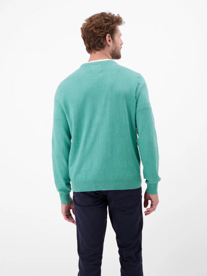 Lerros Mens Basic Knitted Sweater - Fjord Blue