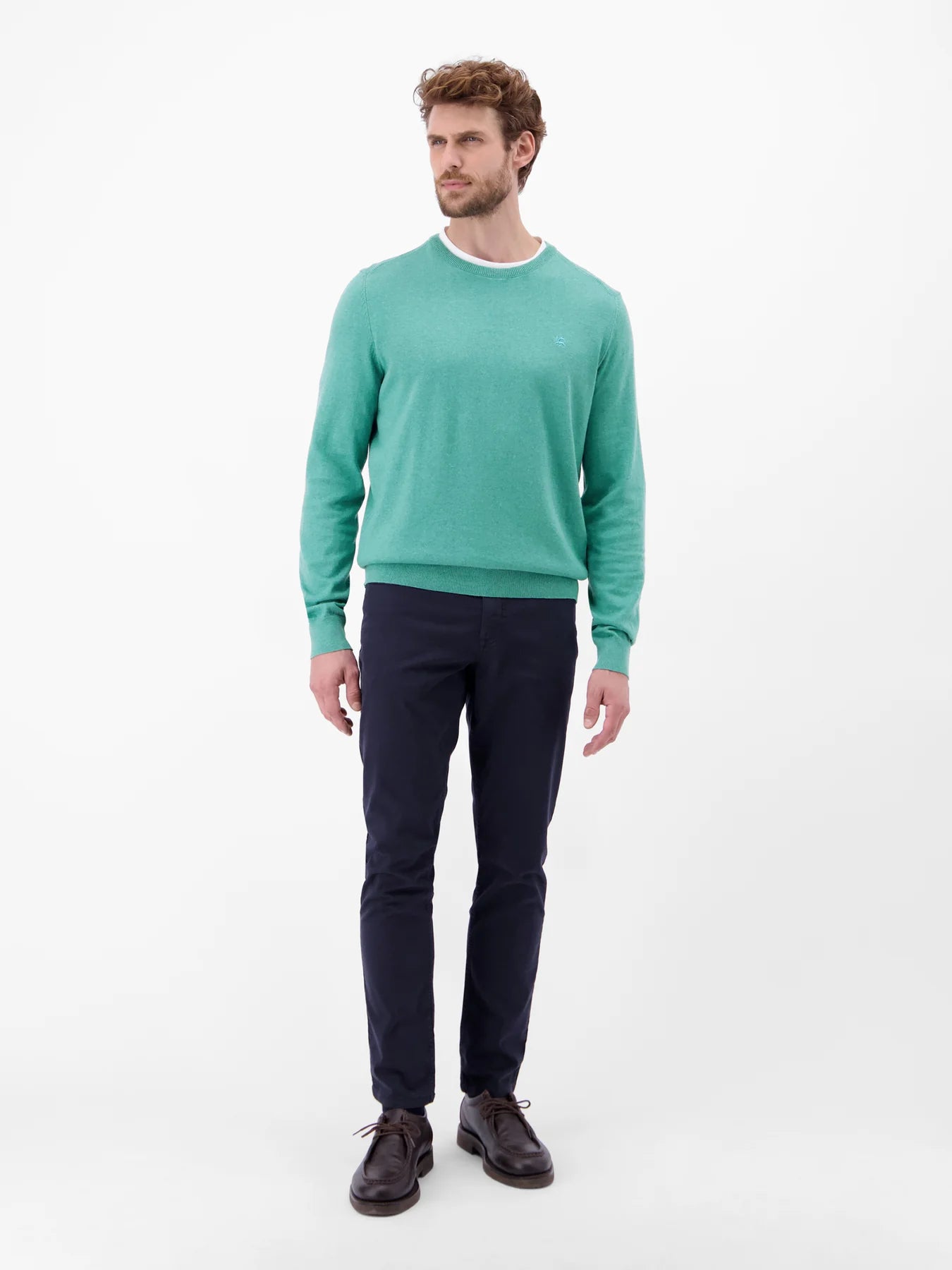 Lerros Mens Basic Knitted Sweater - Fjord Blue