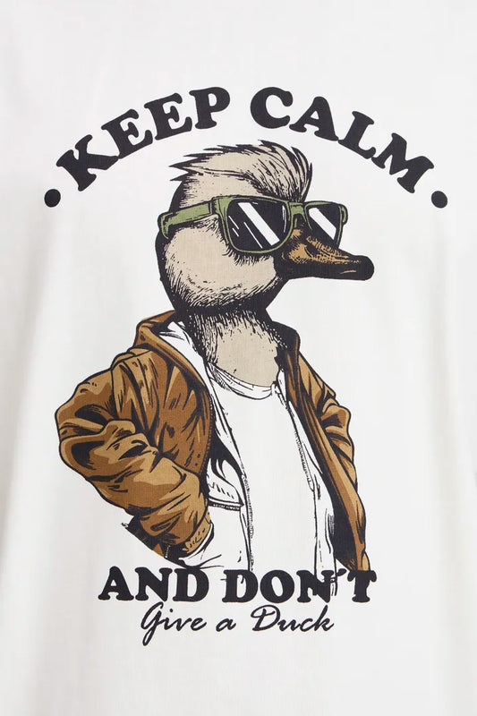 BH IVIK Duck Graphic T-Shirt - Snow white