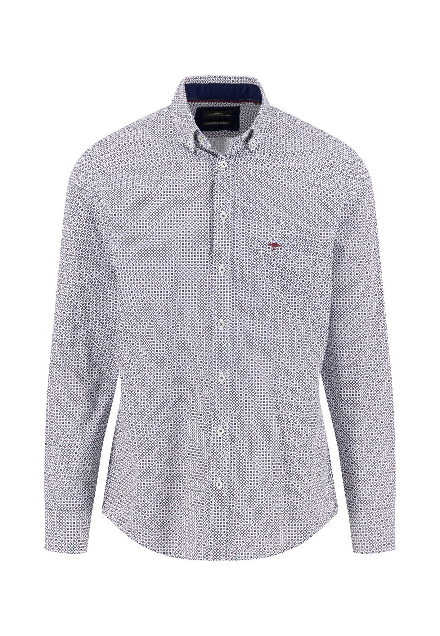 Geometric Print B.D Shirt - Deep Merlot