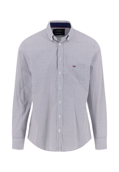 Geometric Print B.D Shirt - Deep Merlot