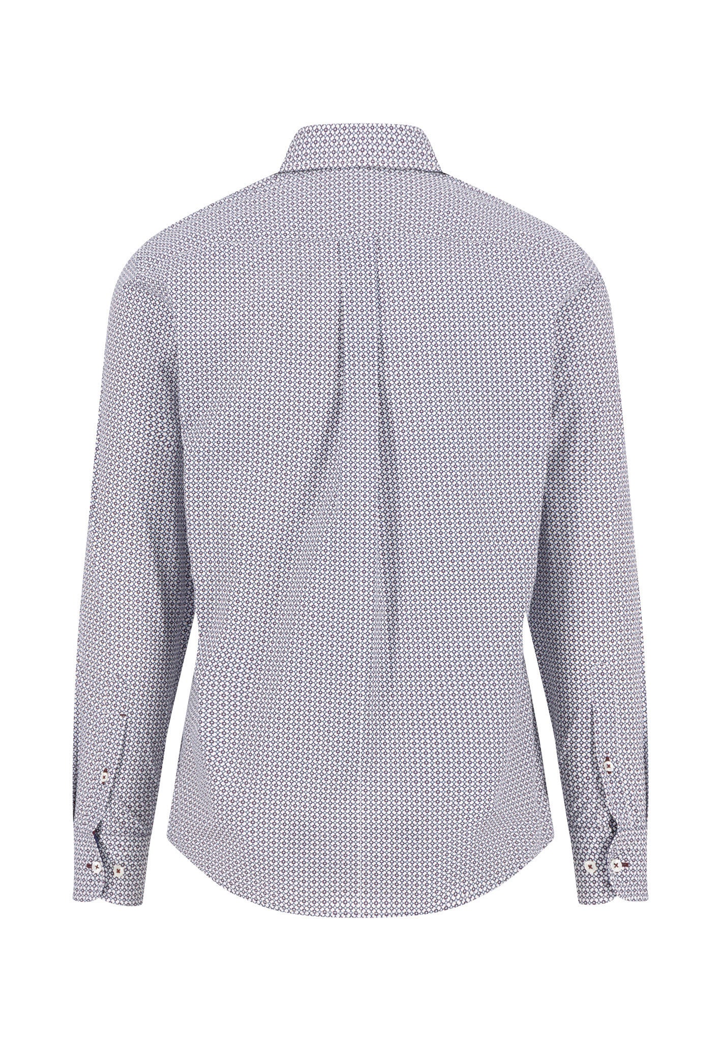 Geometric Print B.D Shirt - Deep Merlot