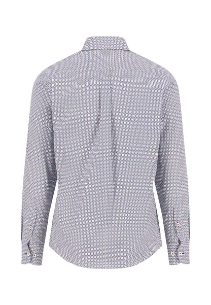 Geometric Print B.D Shirt - Deep Merlot