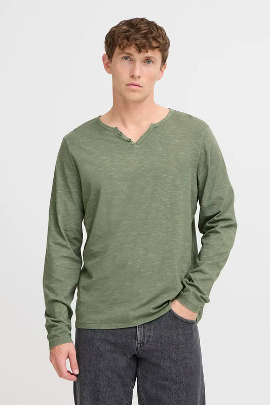 BH Ivalde Split Neck L/S Tee - Thyme