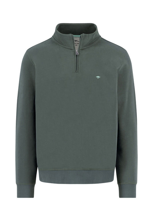 Troyer-Zip Sweatshirt - Dark Ivy