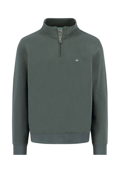 Troyer-Zip Sweatshirt - Dark Ivy