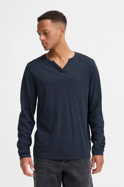BH Ivalde Split Neck L/S Tee - Salute Blue