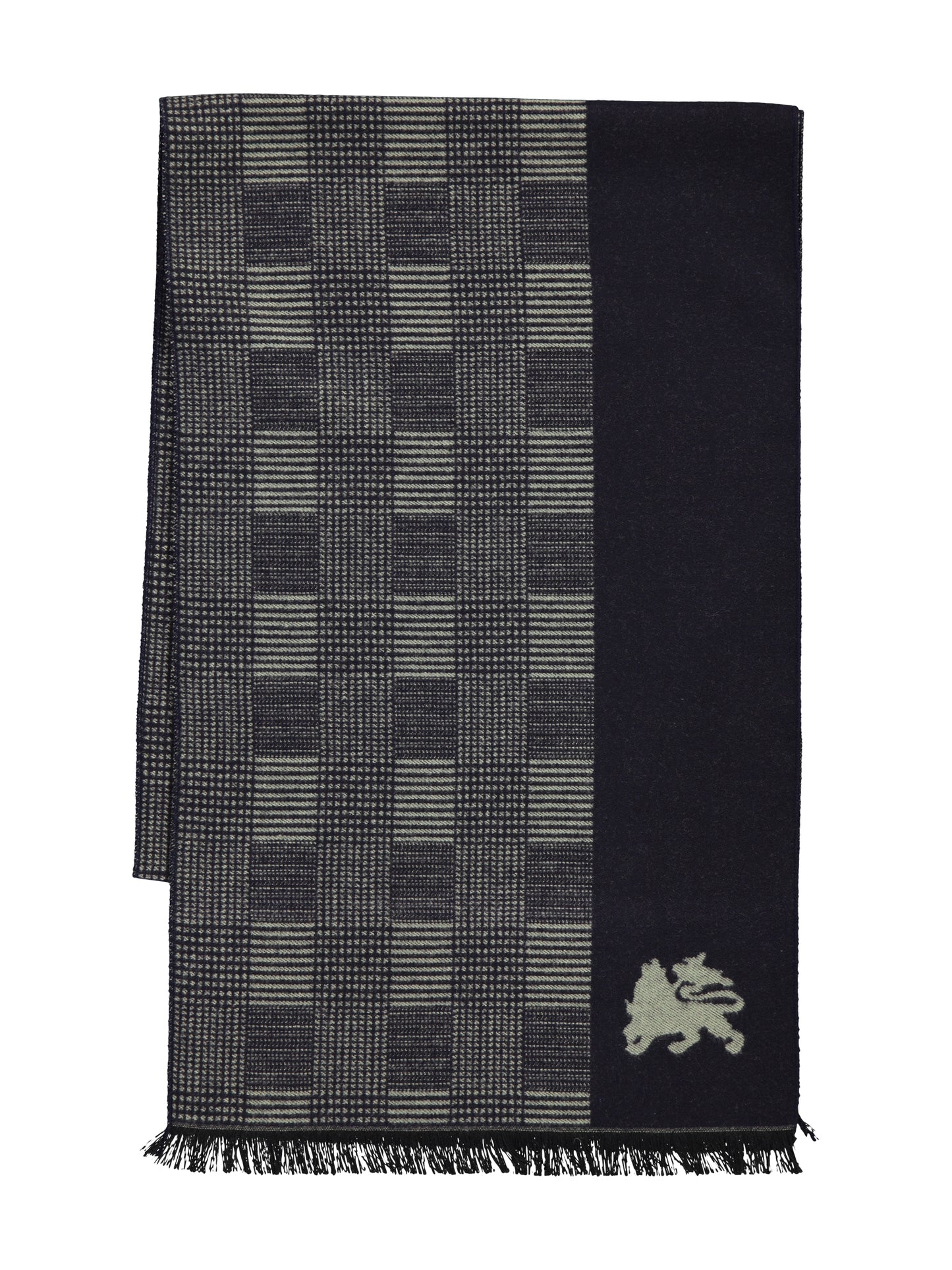 Lerros Check Scarf - Bleached Olive