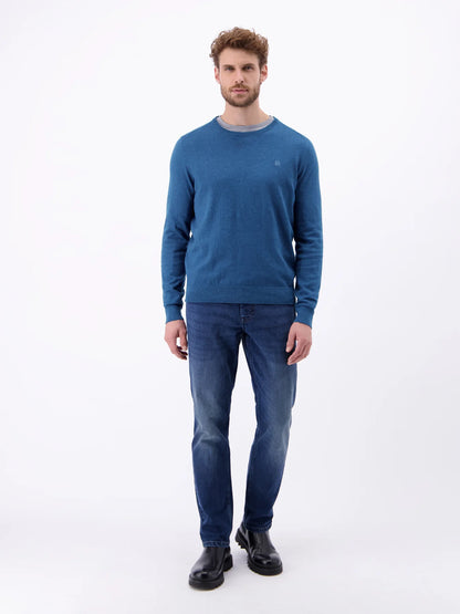 Lerros Mens Basic Knitted Sweater - Storm Blue