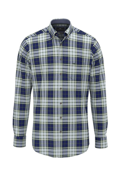 Brushed Twill Checked B.D Shirt - Dark Leaf