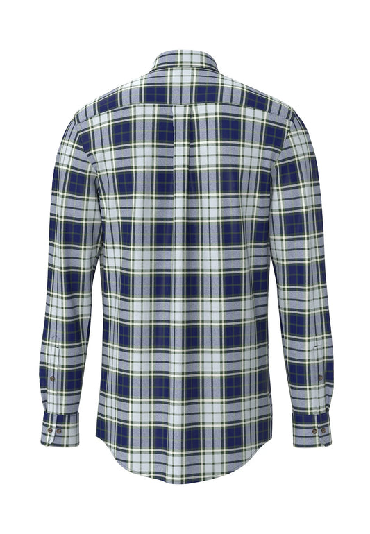 Brushed Twill Checked B.D Shirt - Dark Leaf