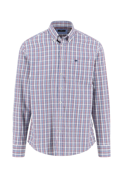 Seasonal Combi Check Long Sleeve Shirt - Deep Merlot