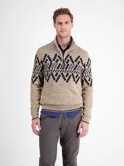 Mens Norwegian patterned sweatshirt - Tender beige