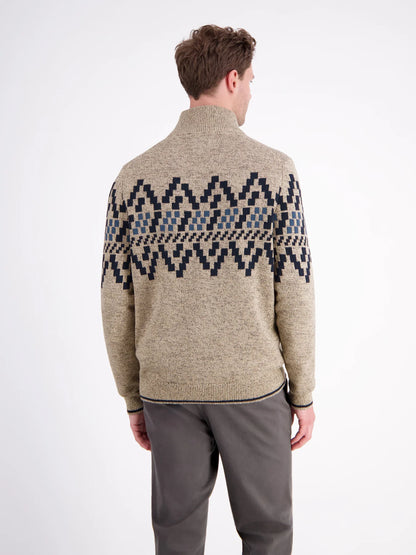 Mens Norwegian patterned sweatshirt - Tender beige