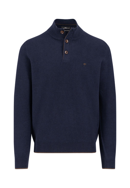 Troyer Button Knit - Navy
