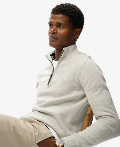 Essentials Cotton Half Zip Lightning Grey