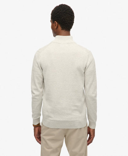 Essentials Cotton Half Zip Lightning Grey