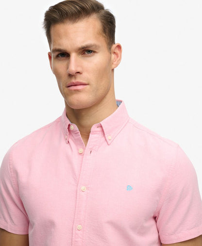Preppy Oxford Short Sleeve Shirt - Coral