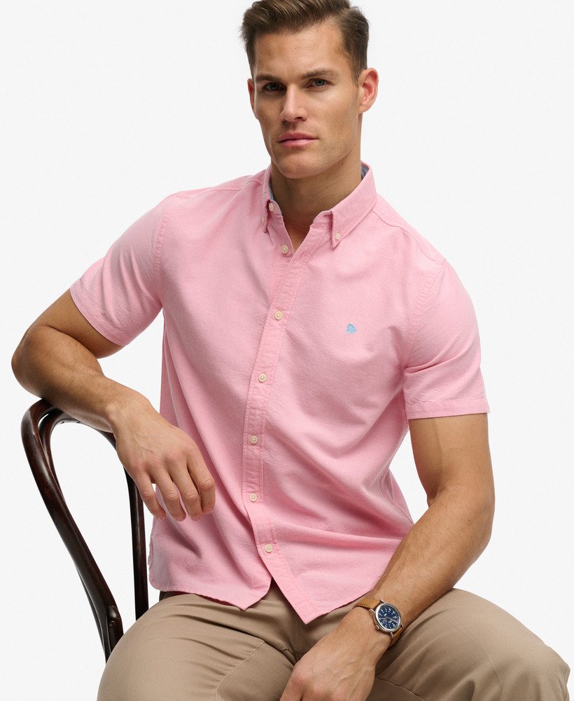 Preppy Oxford Short Sleeve Shirt - Coral