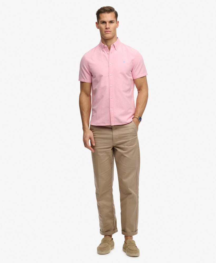 Preppy Oxford Short Sleeve Shirt - Coral