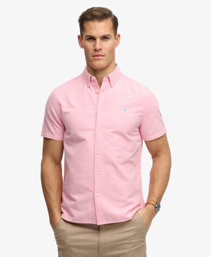 Preppy Oxford Short Sleeve Shirt - Coral