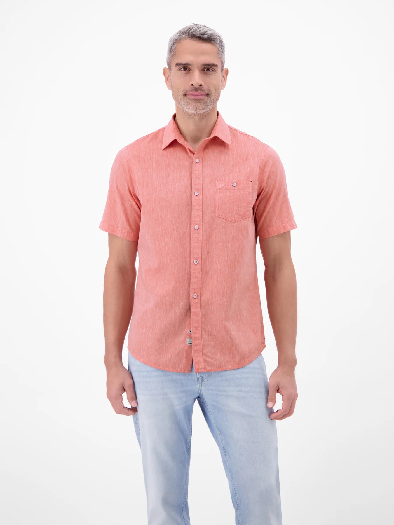 Lerros Cotton & Linen Blend SS Shirt - Vivid Red