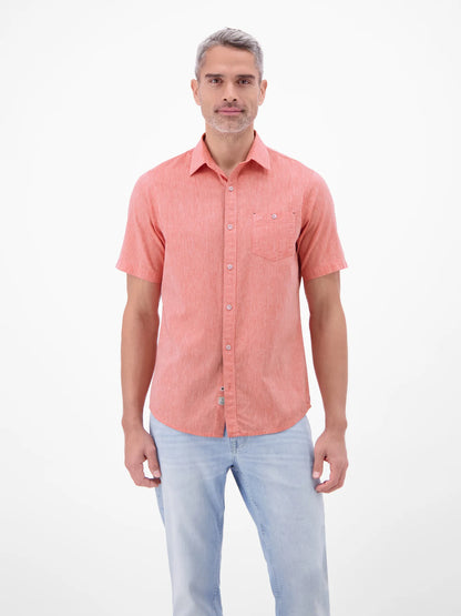 Lerros Cotton & Linen Blend SS Shirt - Vivid Red