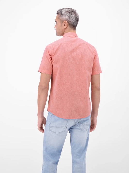 Lerros Cotton & Linen Blend SS Shirt - Vivid Red