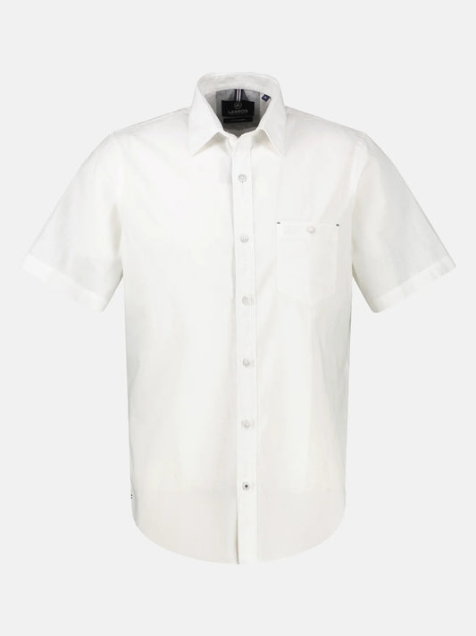 Lerros Cotton & Linen Blend SS Shirt - Broken White