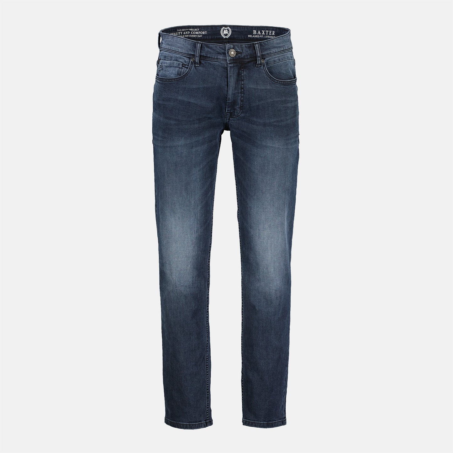 Baxter Distressed Dark Blue Denims